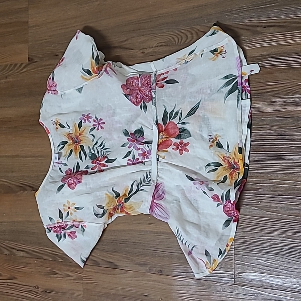 Old Navy White and Pink Flutter Sleeve Wrap Blouse used good‎ condition - Picture 5 of 5